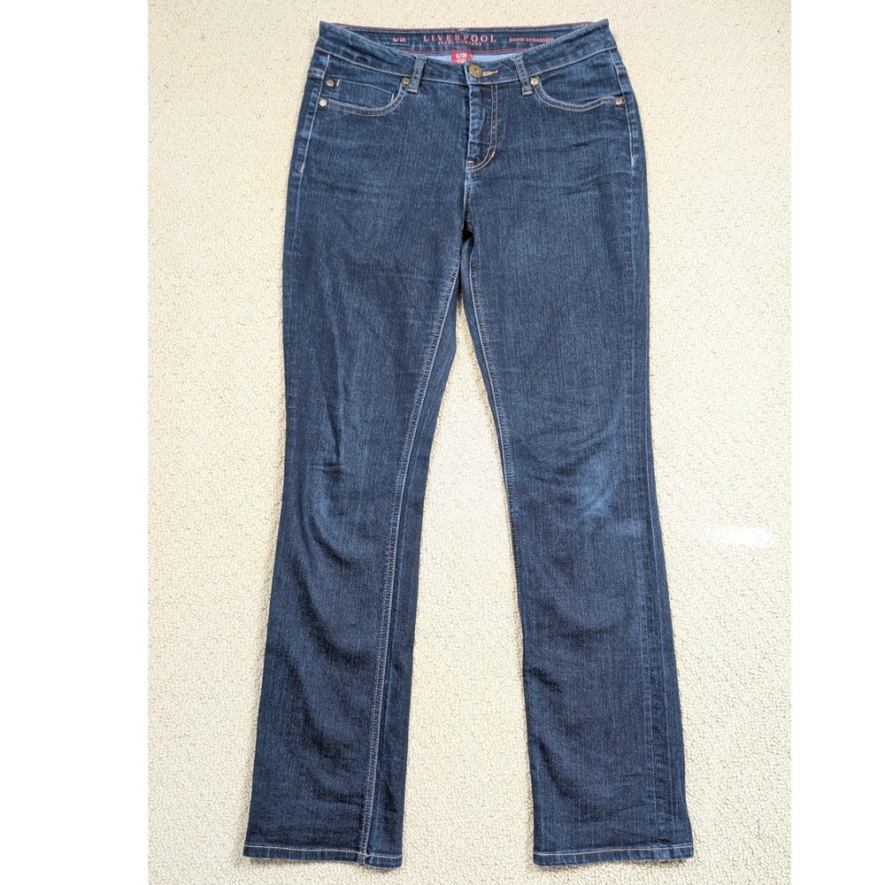Liverpool‎ Sadie Straight Jeans Women 6/28 Dark Wash Stretch Denim